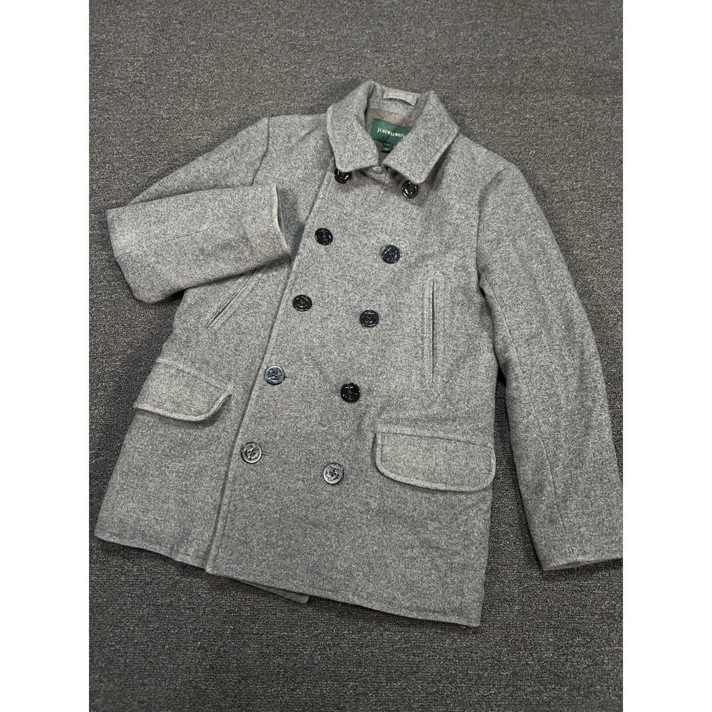 J Crew Dock Peacoat Mens Medium Wool‎ Gray Thinsulate Double Breasted Oarsman